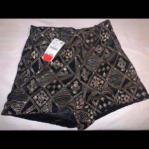 Black and gold sequin shorts